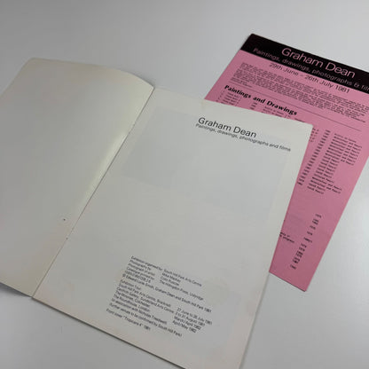 Graham Dean. Paintings, drawings, photographs & films South Hill Park Arts Centre, Bracknell, 1981
