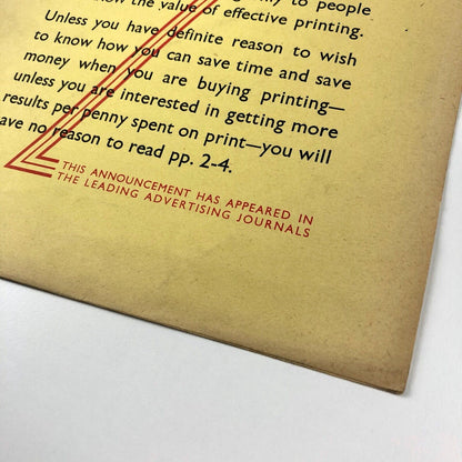 Monotype advertisement 'Buyers of Printing' | Promotional leaflet | May 1931 in Gill Sans
