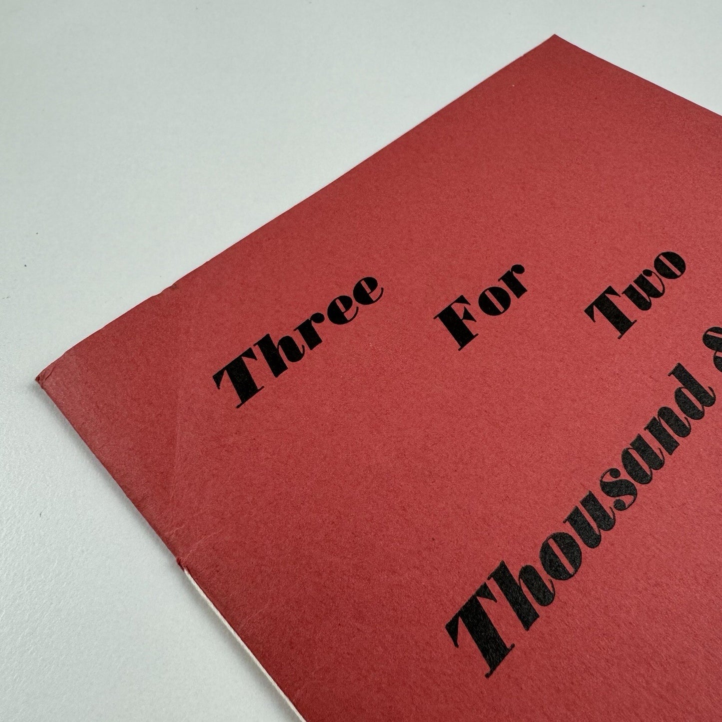 Three For Two Thousand & One | Incline Press booklet, 2001