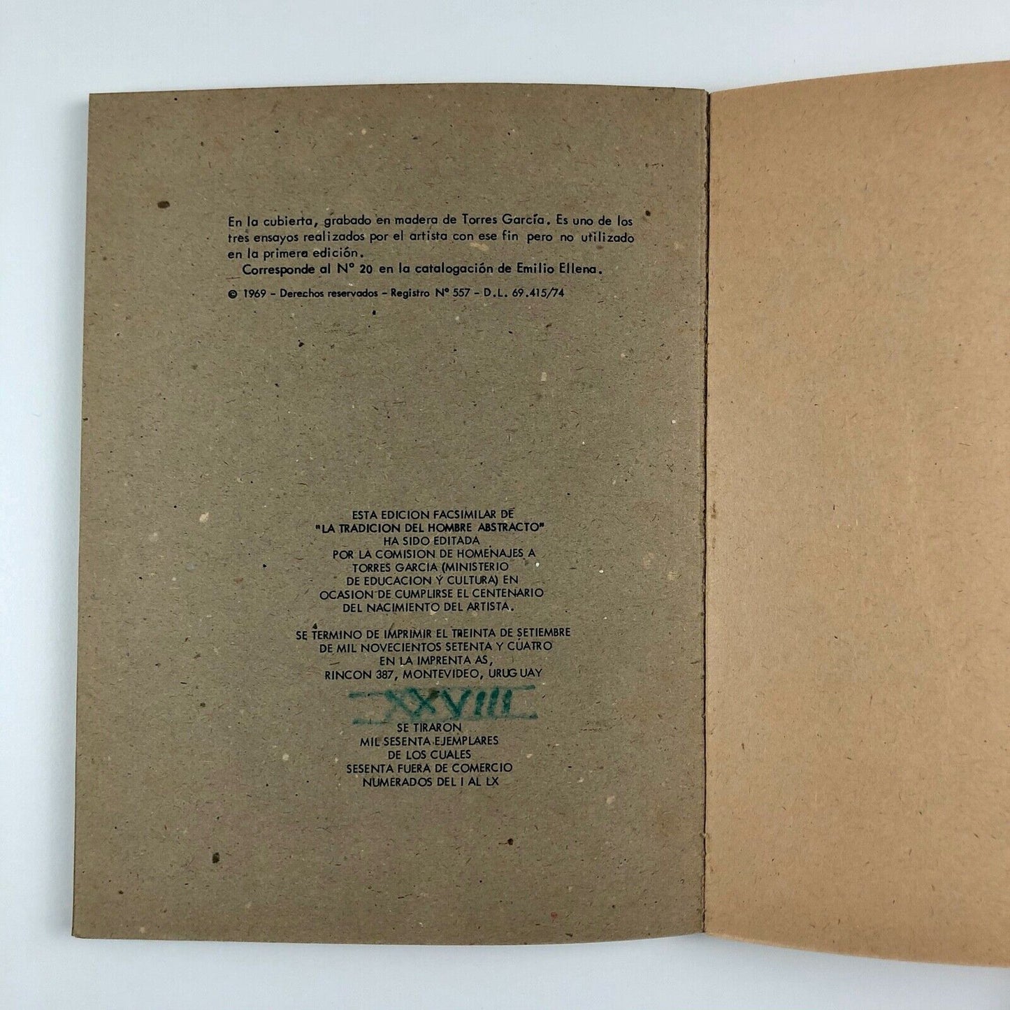 J. Torres-Garcia: La Tradicion del Hombre Abstracto | 1974 Facsimile edition