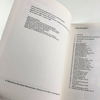 Van William Morris tot Roswitha Quadflieg – Een eeuw private presses | Museum van het Boek, Gravenhage 1985