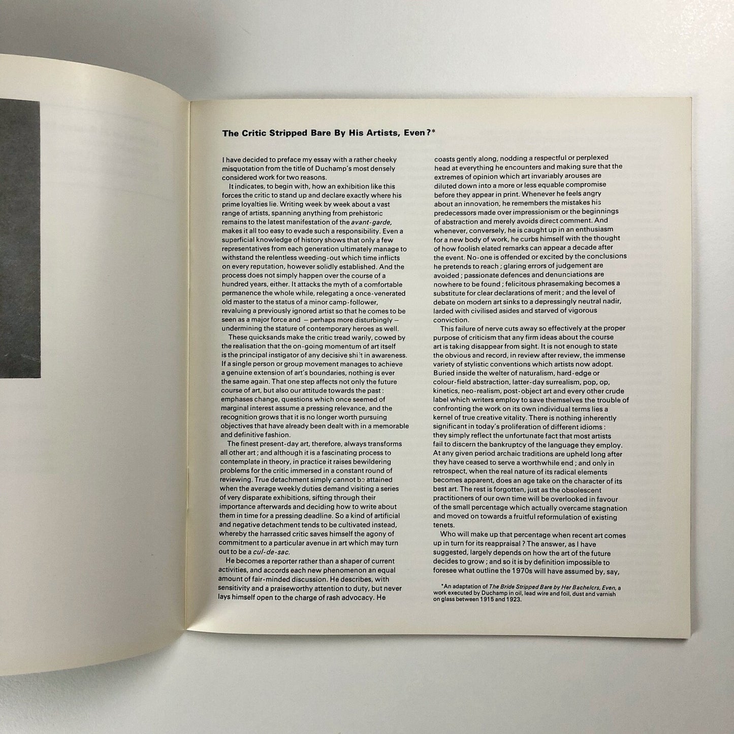 Critic's Choice exhibition catalogue | Richard Cork | Arthur Tooth, 1973