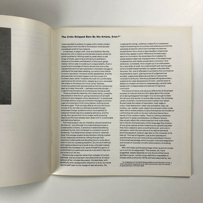Critic's Choice exhibition catalogue | Richard Cork | Arthur Tooth, 1973