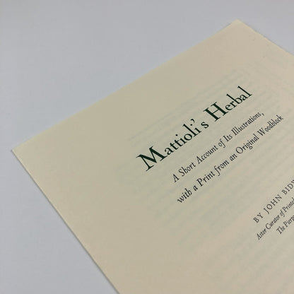 Prospectus for Mattioli's Herbal by John Bidwell | Whittington Press 2003