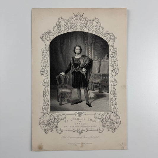 Single sheet leaflet for Mr Charles Kean as Hamlet | from a daguerrotype by Paine of Islington c.1830s John Tallis & Co