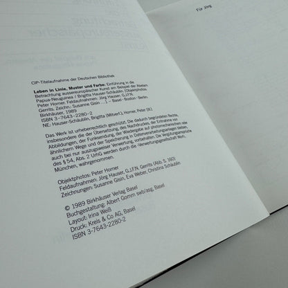 Leben in Linie Muster und Farbe by Brigitta Hauser-Schäblin | Birkhäuser 1989