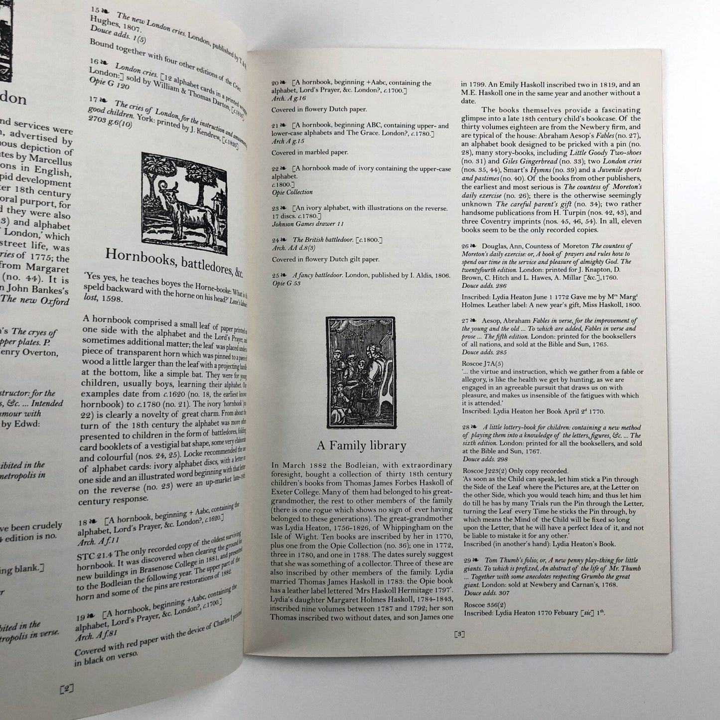 Early Children's Books in the Bodleian Library | Exhibition catalogue, 1995