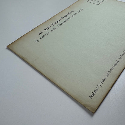 An Ariel Poem - Prometheus by Edwin Muir illustrated by John Piper, Faber & Faber, 1954 unopened envelope