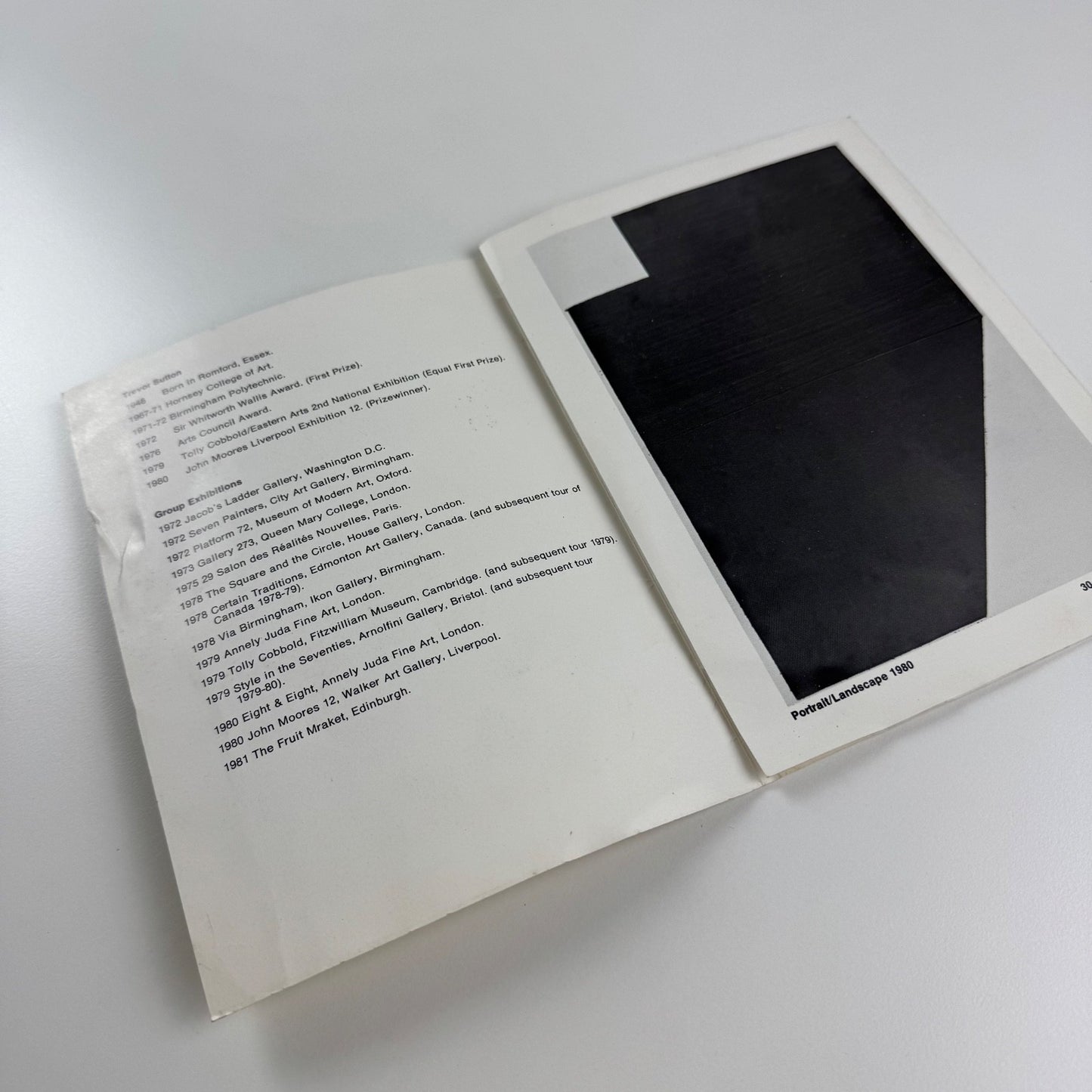 Folding card for Trevor Sutton | S. East Gallery, London, 1981