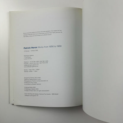 Patrick Heron. Works from 1956 to 1969 | Waddington Galleries catalogue, 2002