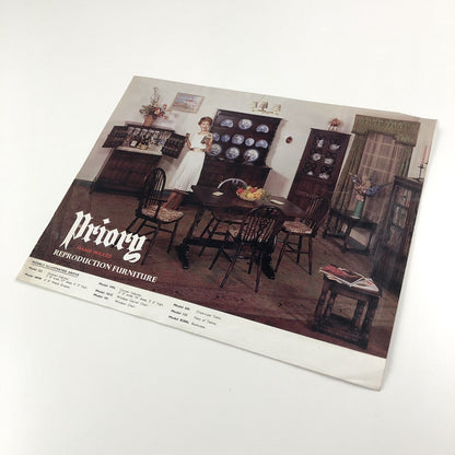 Priory hand waxed reproduction furniture | Leaflet and price list, 1964