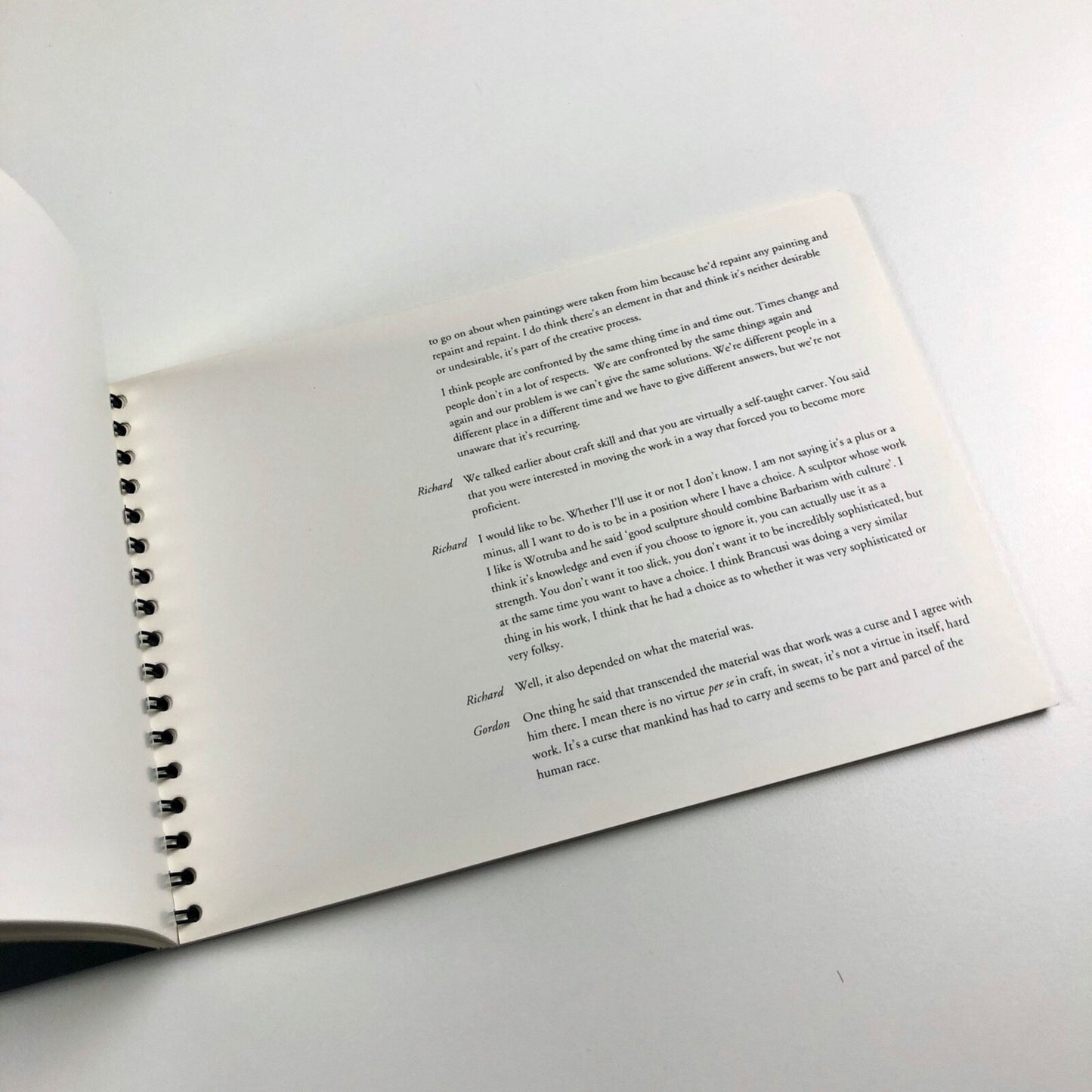 Gordon Young: The Artist in Conversation with Richard Deacon | Yorkshire Sculpture Park wire-bound booklet, 1992
