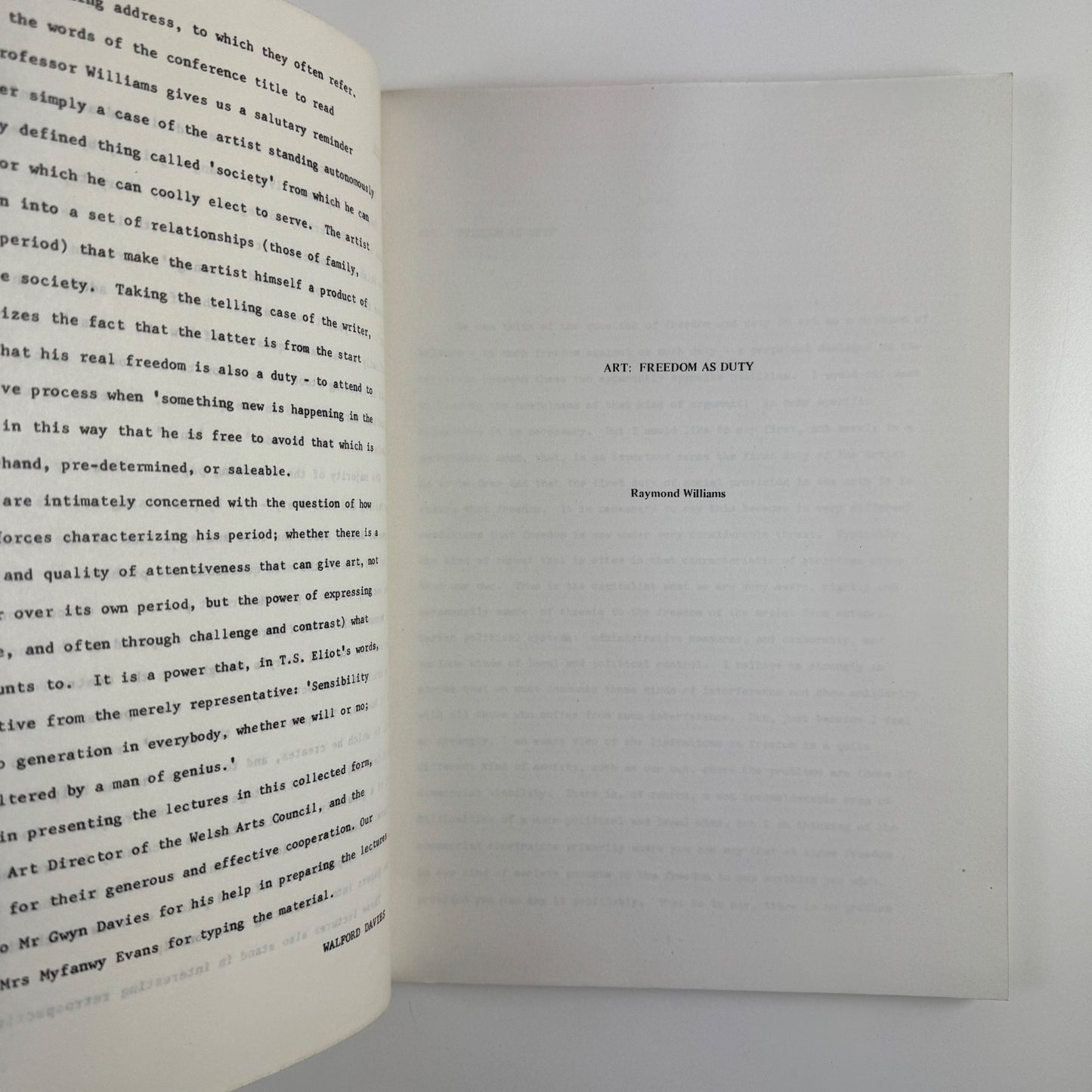 Art Duties and Freedoms. A symposium Welsh Arts Council 1979