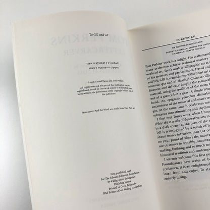 Tom Perkins Lettercarver – And The Word Was Made Stone | Introduction by Gerald Fleuss, 1998