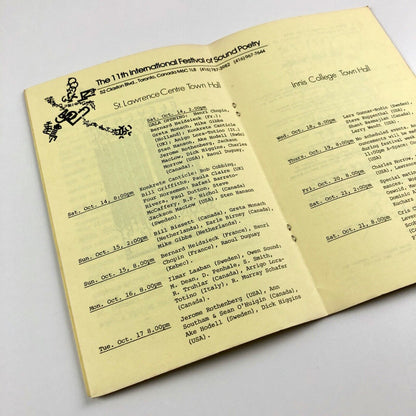 Poetry Toronto Newsletter 34, Oct 1978 | Festival of Sound Poetry | Lawrence Upton
