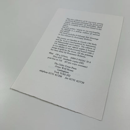 Prospectus leaflet – Butterflies: poems by David Burnett, drawings by Rosemary Roberts | Celtic Cross Press