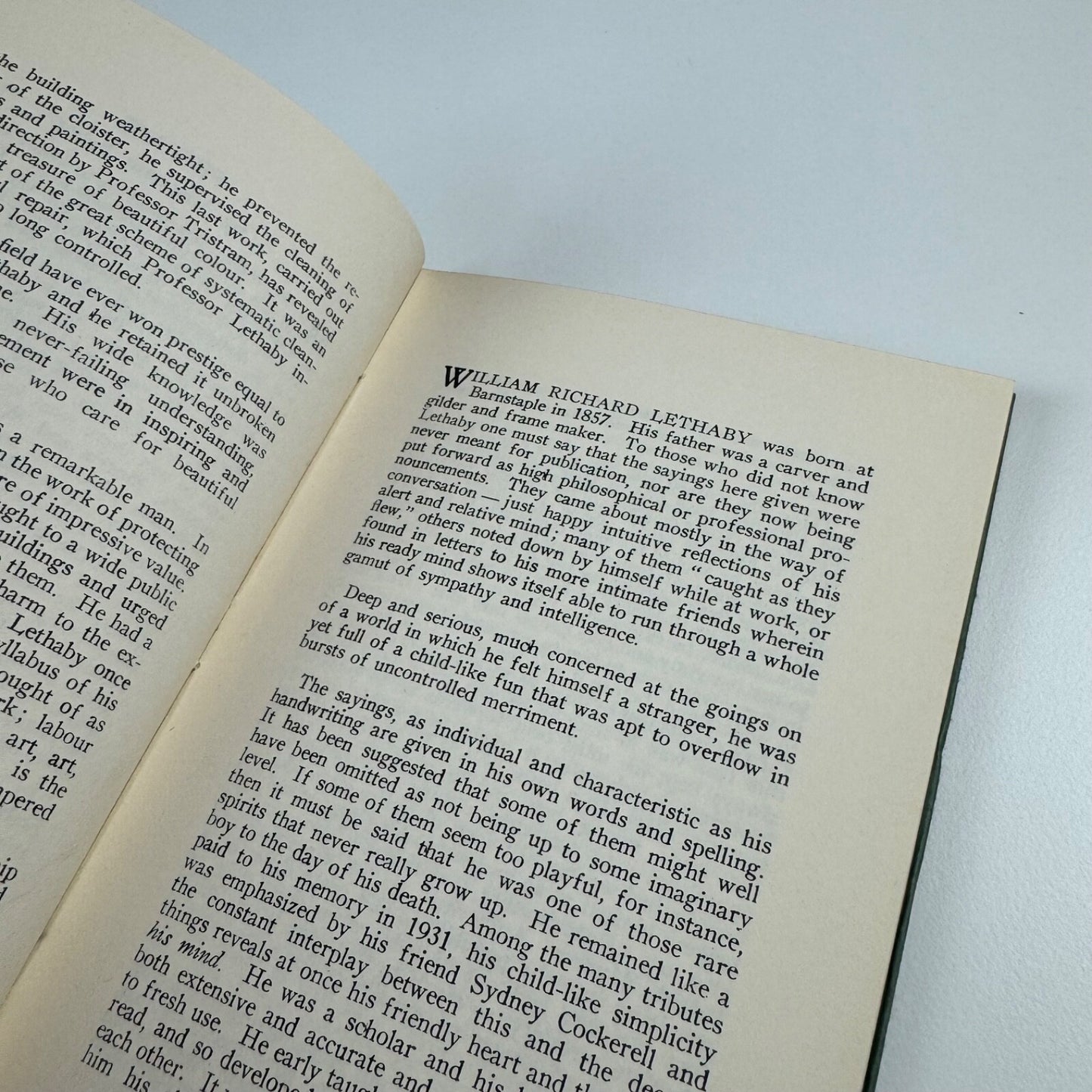 Scrips and Scraps by W.R. Lethaby. Gathered and introduced by Alfred H. Powell | Earle and Ludlow, 1956. Inscription from author to Beatrice Cleminson