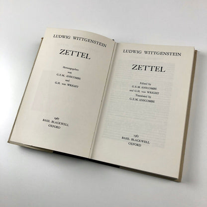 Zettel by Ludwig Wittgenstein | Translated by G.E.M. Anscombe | 1967