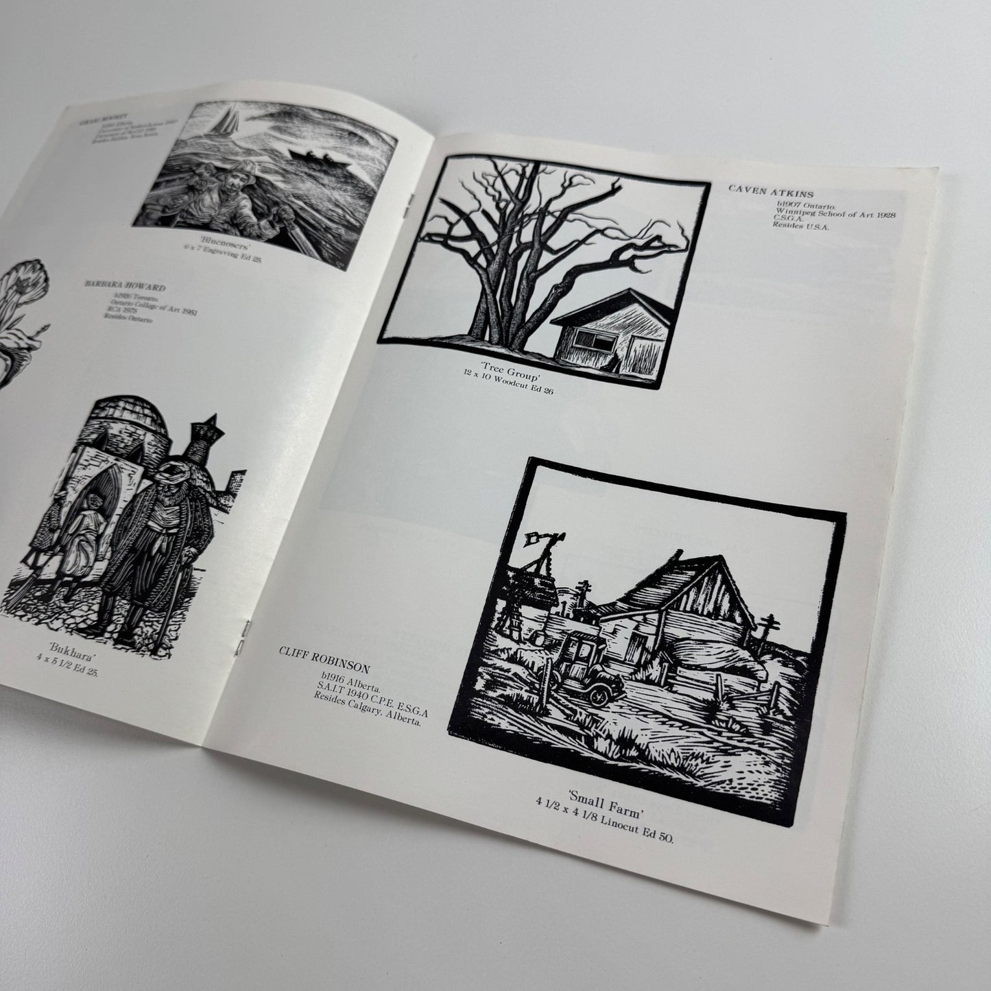 Leaflet for engravings, etchings, woodcuts, linocuts. Contemporary and Historical Works | Peter J. Mortimer-Rae Fine Arts, Calgary