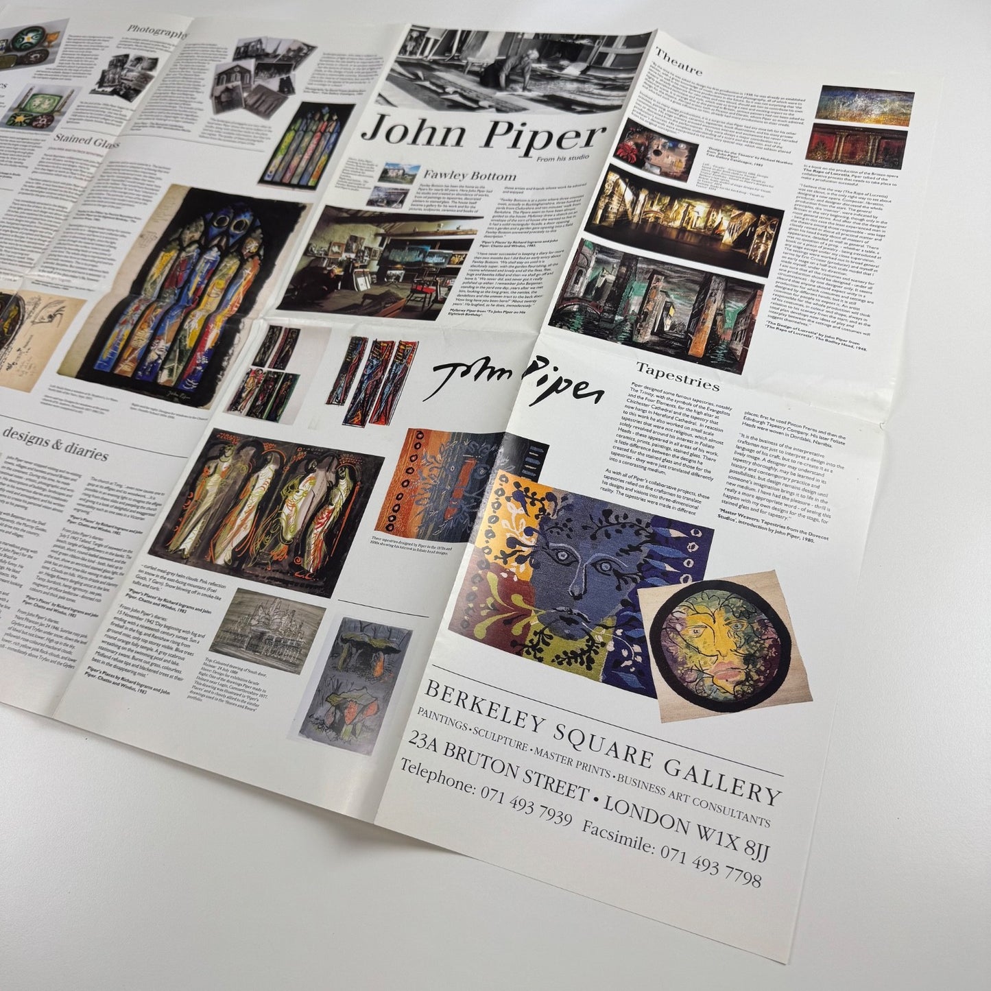 John Piper from his studio | Berkeley Square Gallery, 1994 + poster