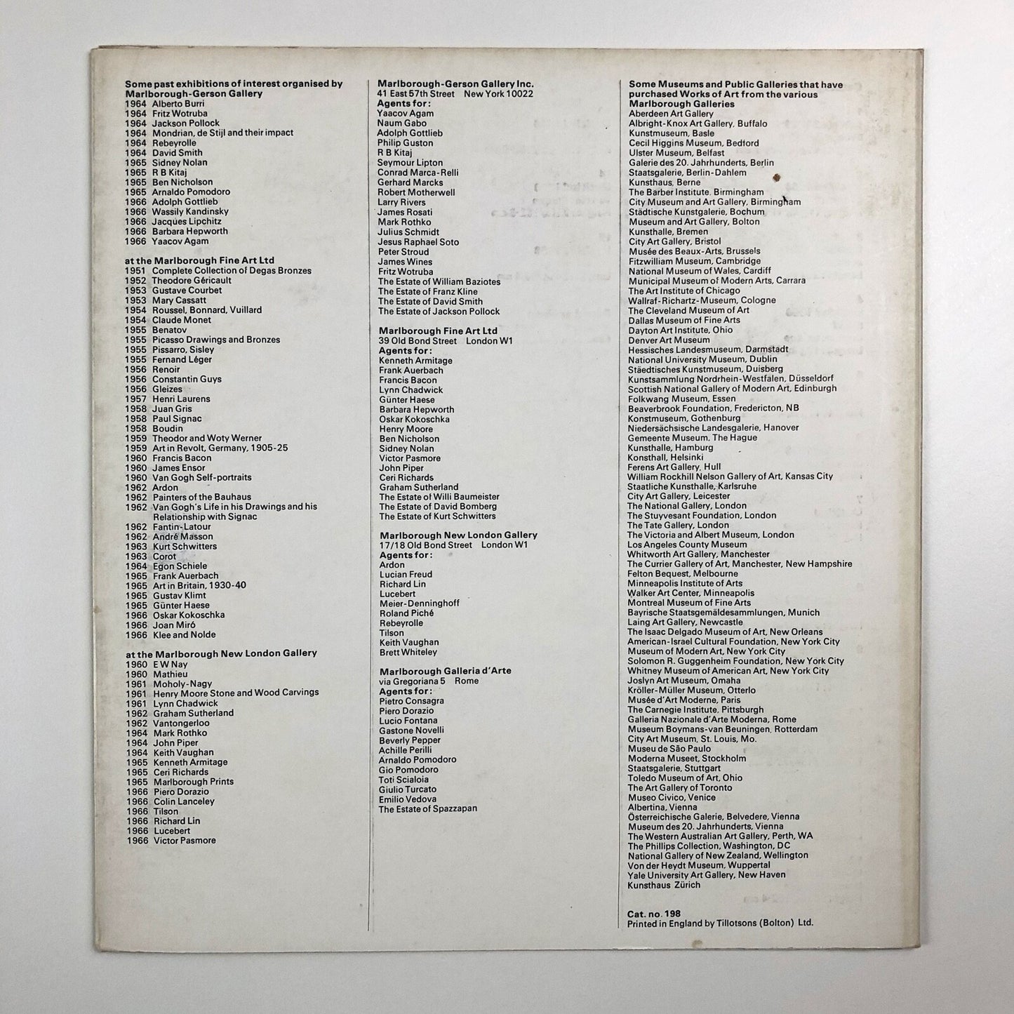 Julius Schmidt | Marlborough-Gerson exhibition leaflet cat.no. 198