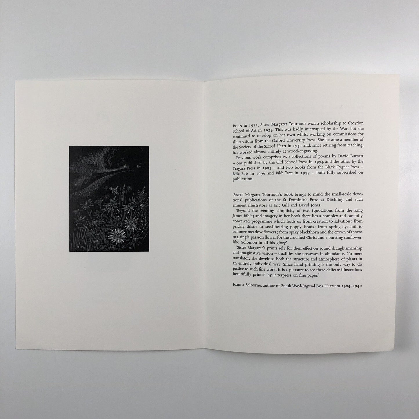 Prospectus – Bible Plants | Wood engravings by Sister Margaret Tournour | Clarion Publishing, 1999