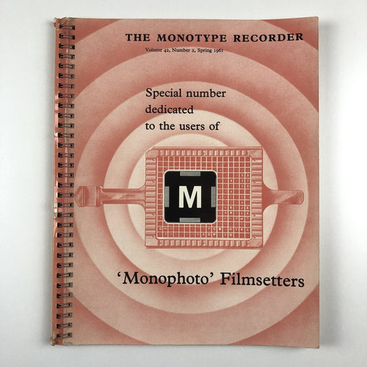The Monotype Recorder Volume 42, Number 2, Spring 1961