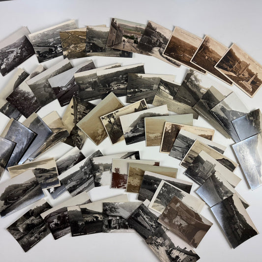 Collection of 54 black and white RP postcards of Branscombe Devon one lot