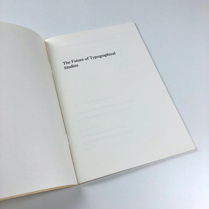 The Future of Typographical Studies by Nicholas Barker | 10th Hanes Lecture 1996