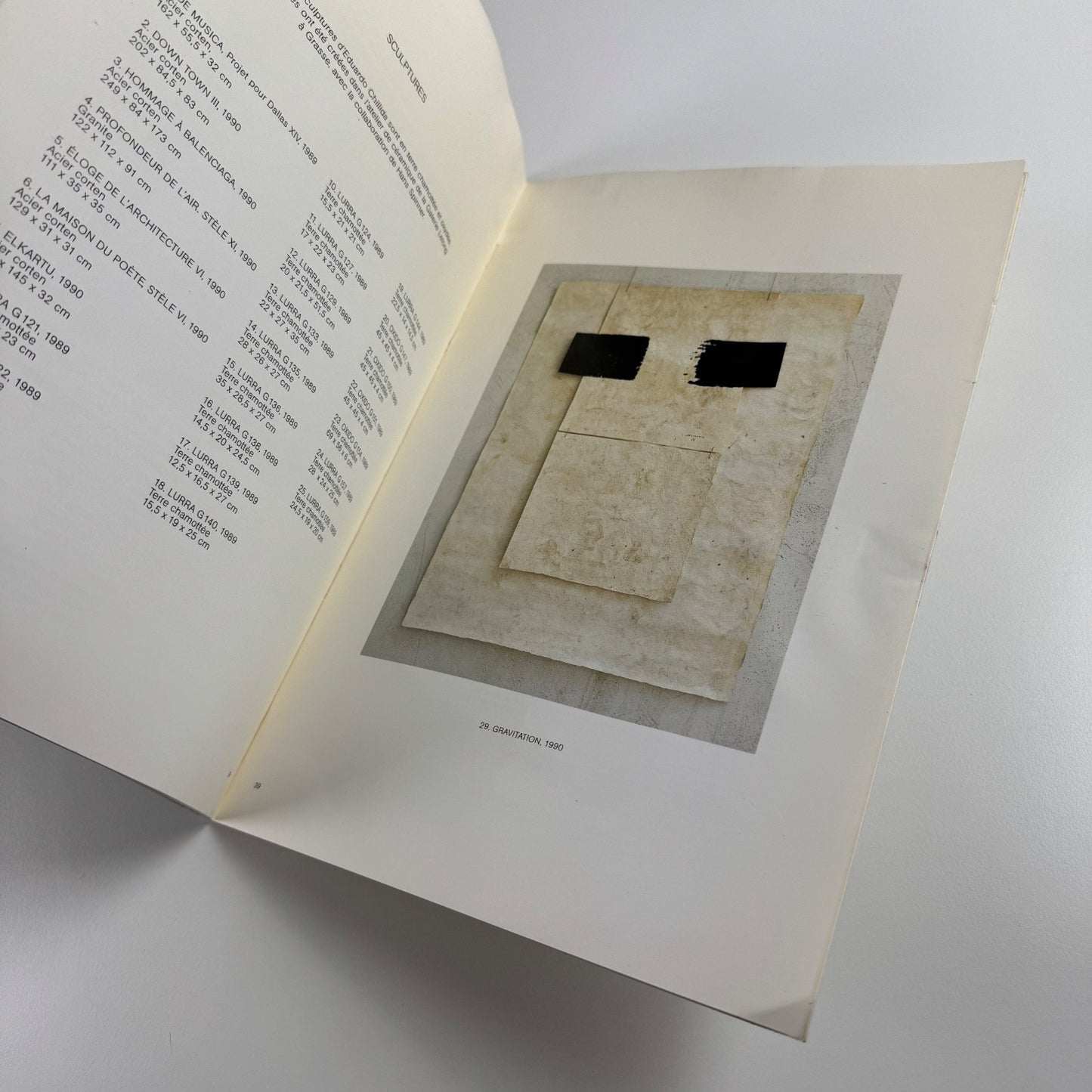 Chillida Galerie Lelong 1990s catalogue preface Yves Bonnefoy