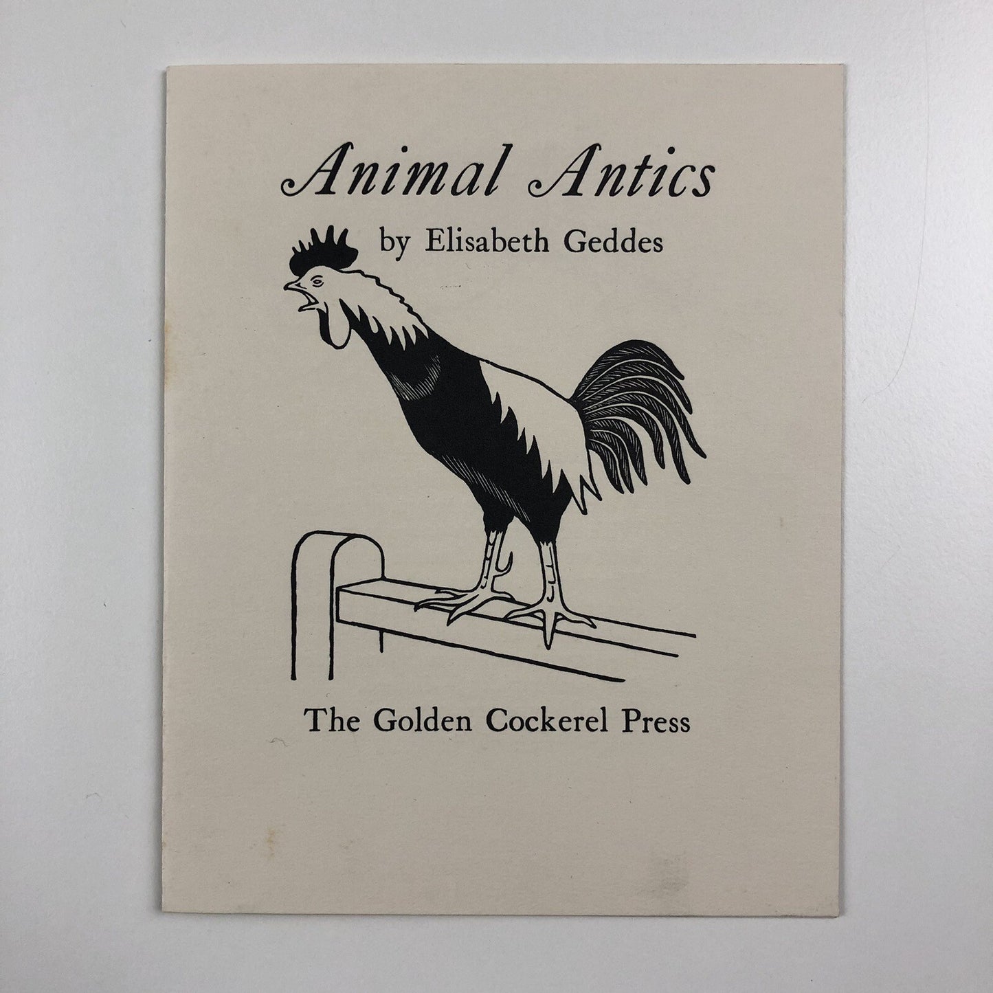 Prospectus Animal Antics by Elisabeth Geddes | The Golden Cockerel Press c 1937