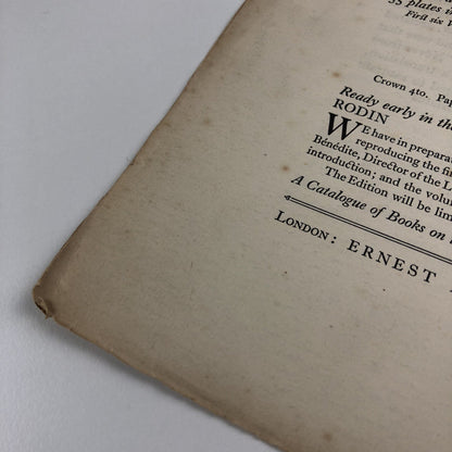 Prospectus for Degas by Julius Meier-Graefe | J. Holroyd Reece | Ernest Benn 1923