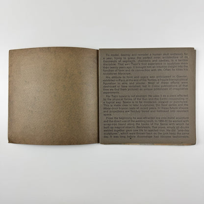 Tajiri Sculpture | Hamilton Galleries, London 1964 catalogue | Text by Patrick Waldberg
