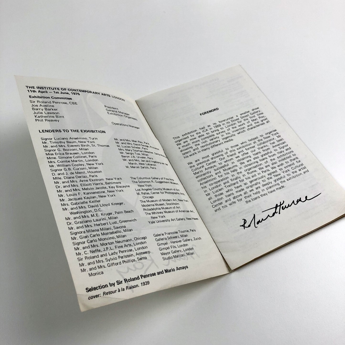 Man Ray Inventor/Painter/Poet | Institute of Contemporary Arts catalogue booklet, 1975