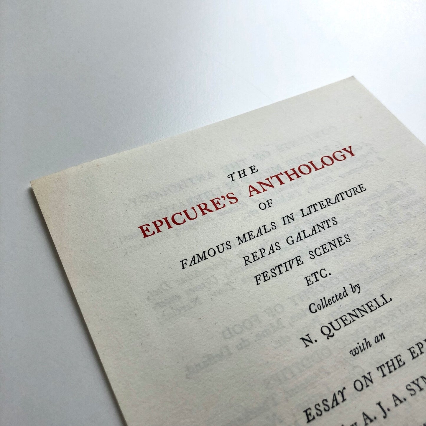 The Epicure's Anthology | The Golden Cockerel Press prospectus leaflet, 1936