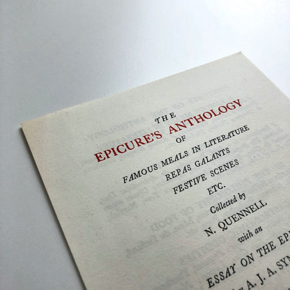 The Epicure's Anthology | The Golden Cockerel Press prospectus leaflet, 1936