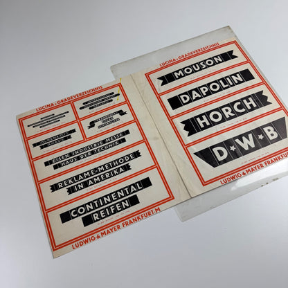 Type specimen sheet Lucina from Ludwig & Mayer, Frankfurt am Main undated