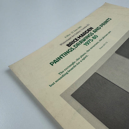 Leaflet for Brice Marden. Paintings, drawings and prints 1975-80 | Whitechapel Art Gallery, 1981