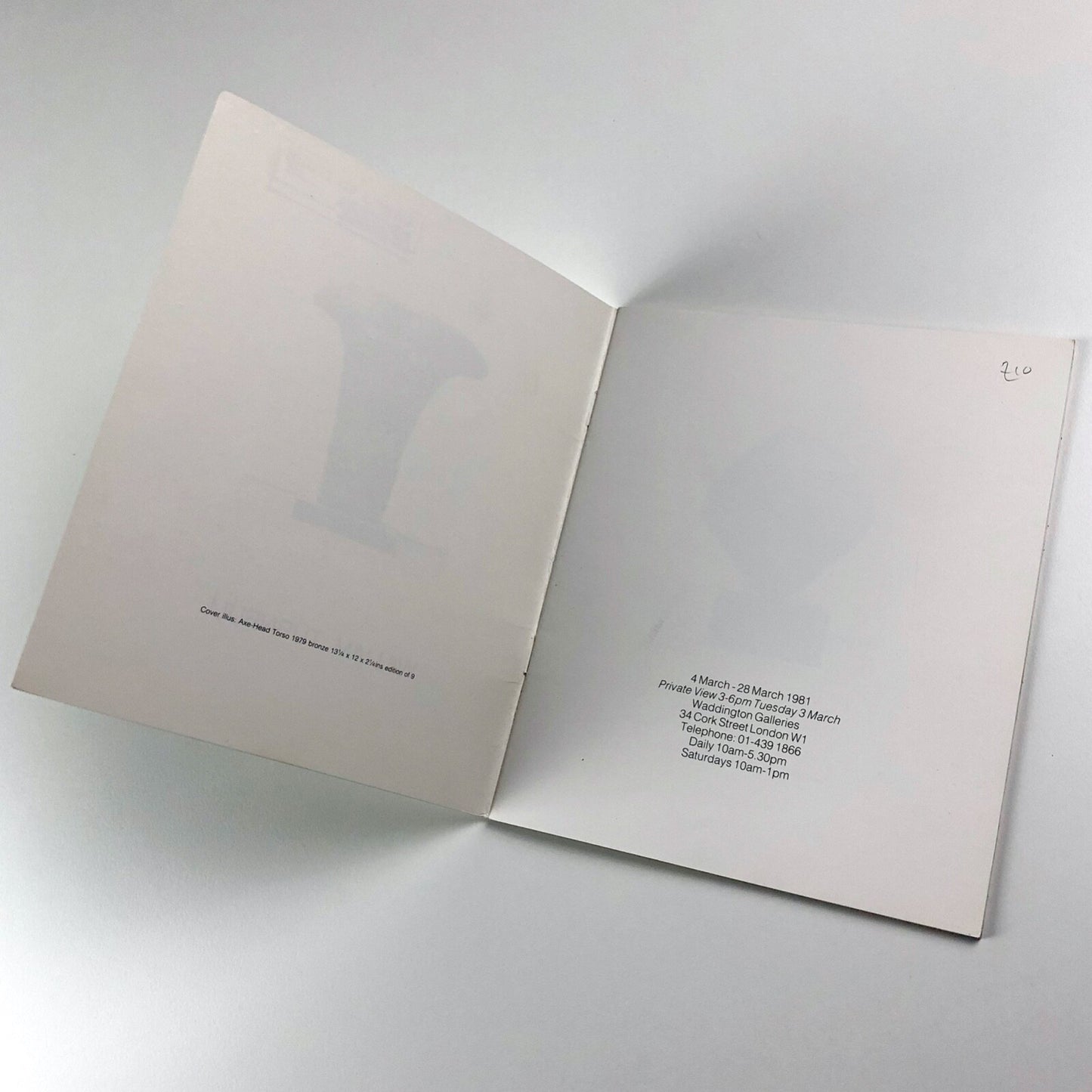 William Turnbull | Waddington Galleries exhibition catalogue, 1981