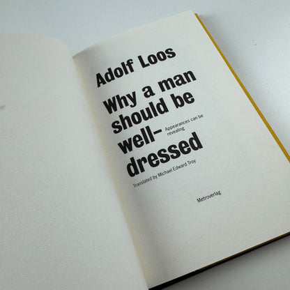 Why a man should be well-dressed by Adolf Loos | Metroverlag, 2011