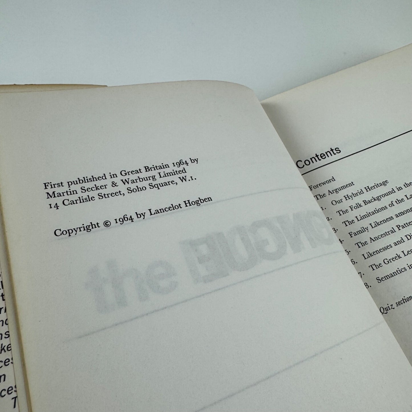 The Mother Tongue in quiz and colour by Lancelot Hogben | Secker & Warburg, 1964