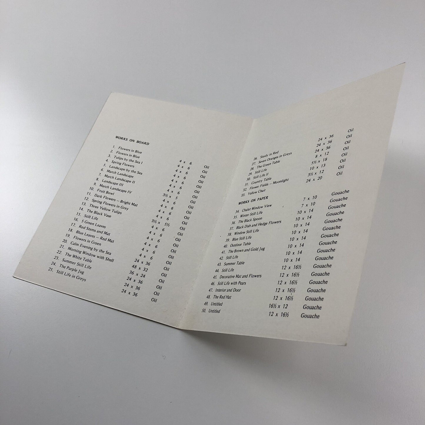 Folded card – Jane O'Malley | Taylor Galleries Dublin, 1981