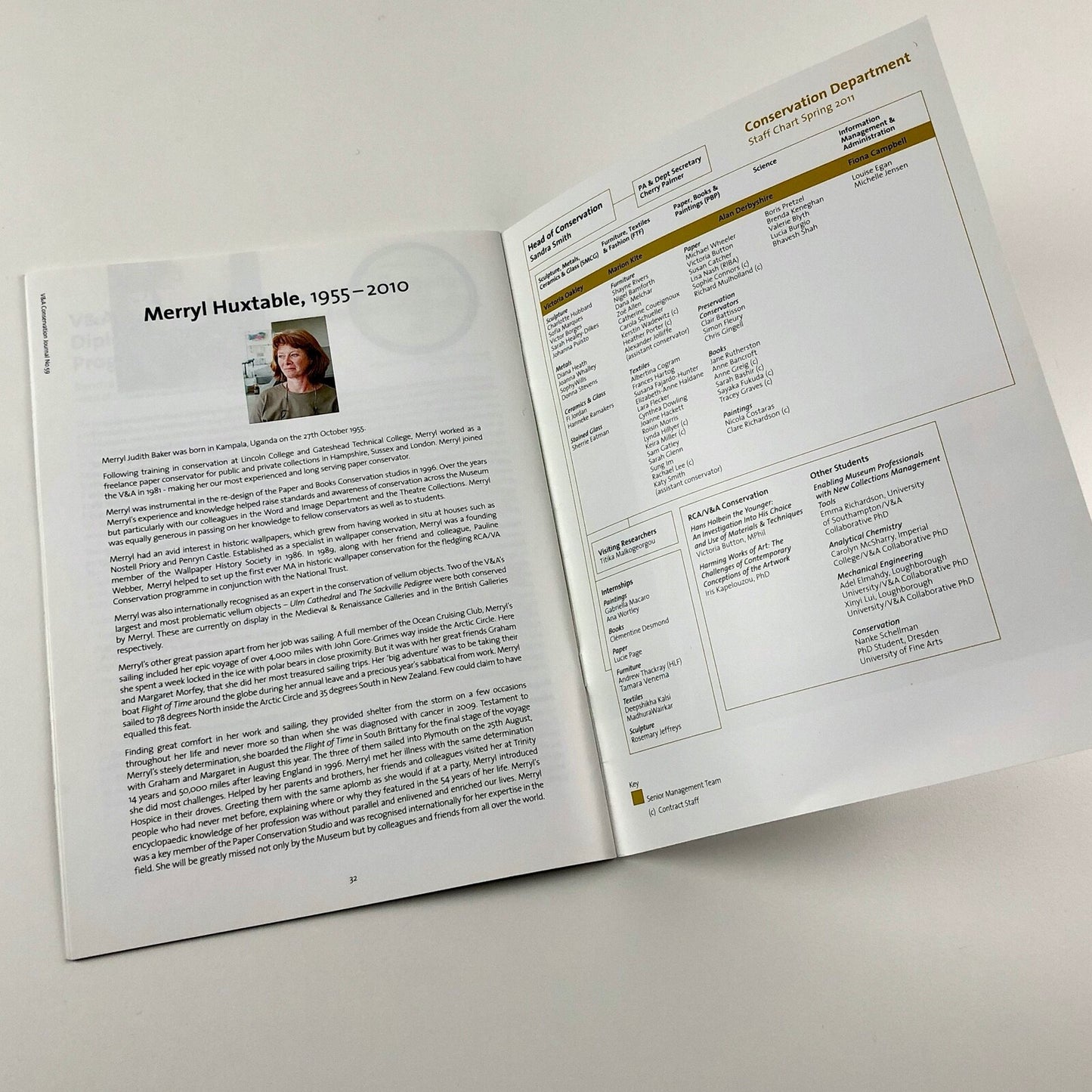 Victoria & Albert Museum Conservation Journal | Issue number 59, Spring 2011
