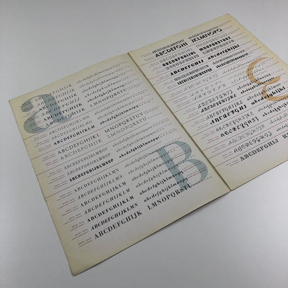 Type specimen for Caratteri Nebiolo Torino design by Aldo Novarese undated