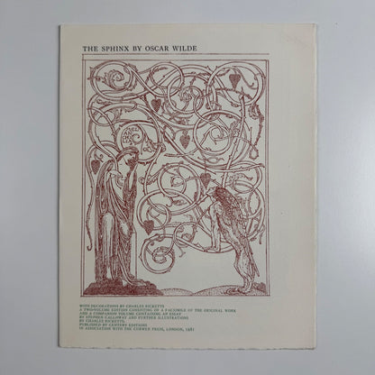 Prospectus for The Sphinx by Oscar Wilde | Curwen Press, 1981