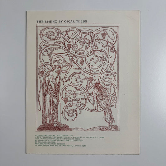 Prospectus for The Sphinx by Oscar Wilde | Curwen Press, 1981