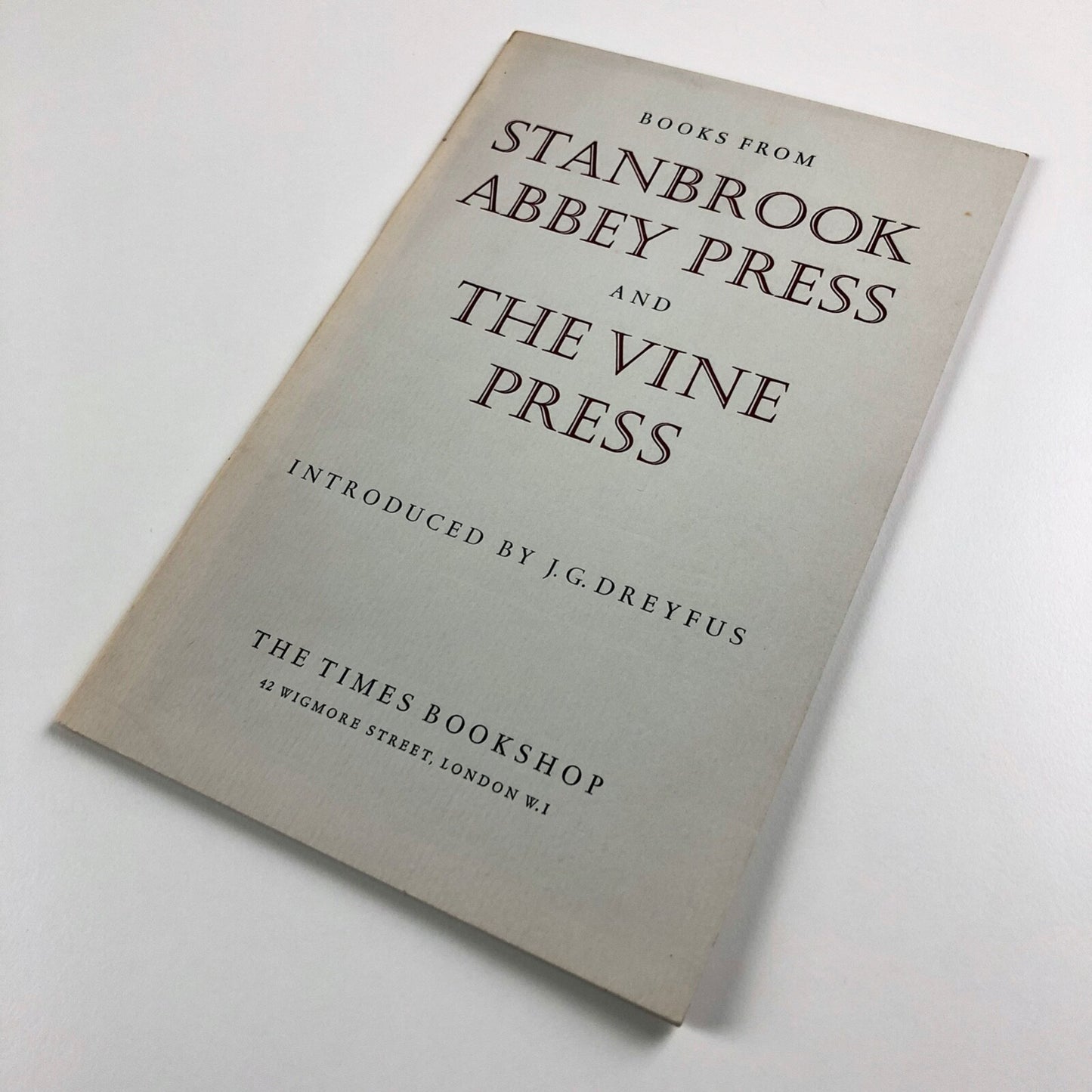 Books from Stanbrook Abbey Press and The Vine Press | The Times Bookshop, 1965
