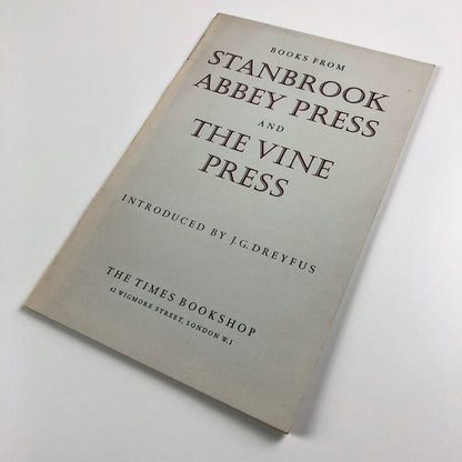 Books from Stanbrook Abbey Press and The Vine Press | The Times Bookshop, 1965