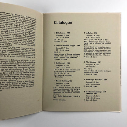 Spencer Gore 1878-1914 | Graves Art Gallery Sheffield, 1970 exhibition catalogue