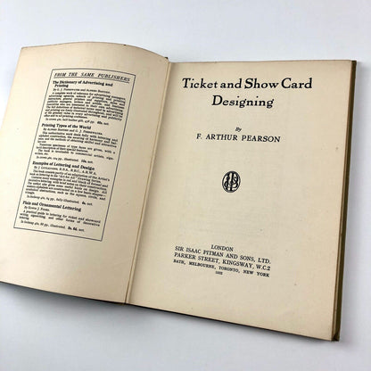 Ticket and Showcard Designing by F. Arthur Pearson | Sir Isaac Pitman & Sons 1932